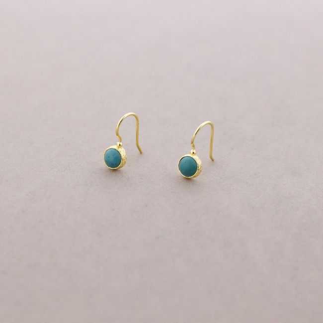 BRONZE STONE DROP EARRINGS