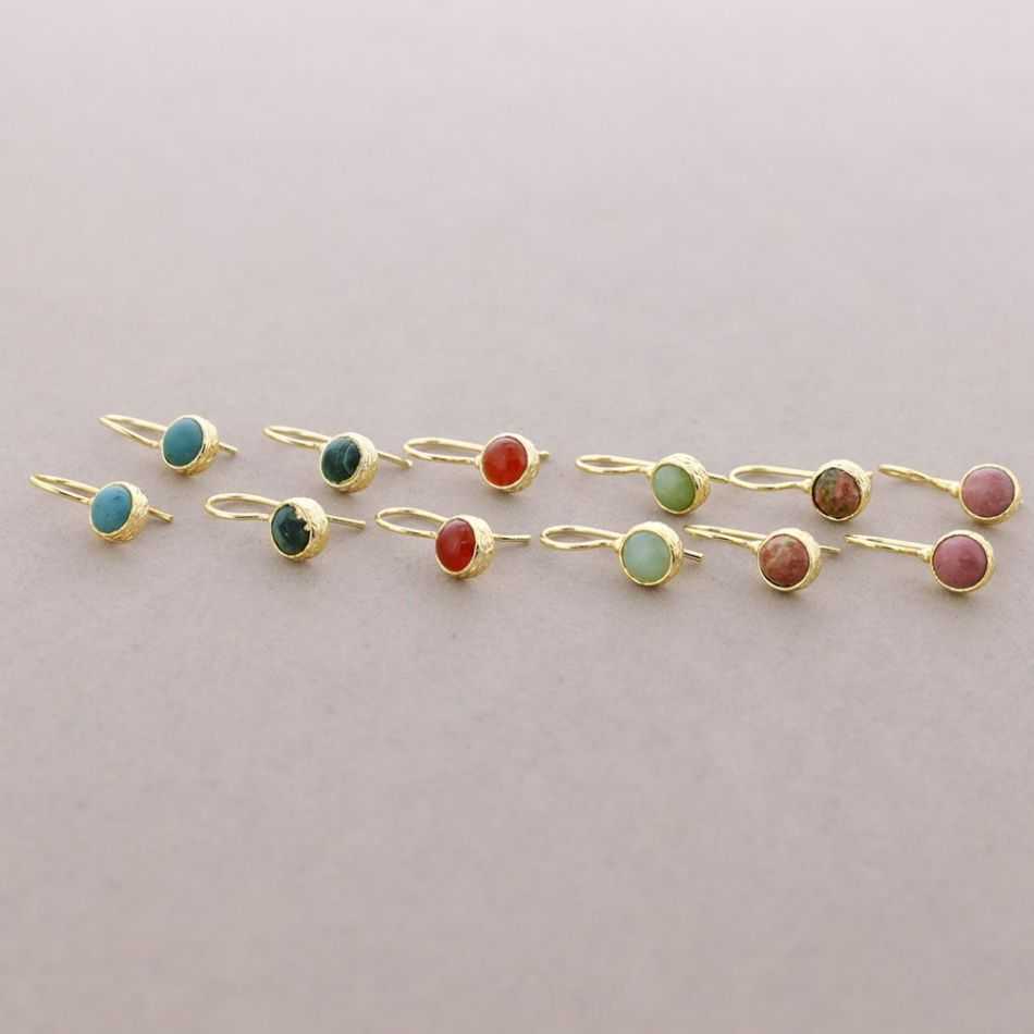 BRONZE STONE DROP EARRINGS