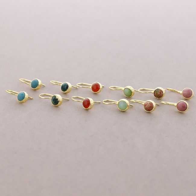 BRONZE STONE DROP EARRINGS