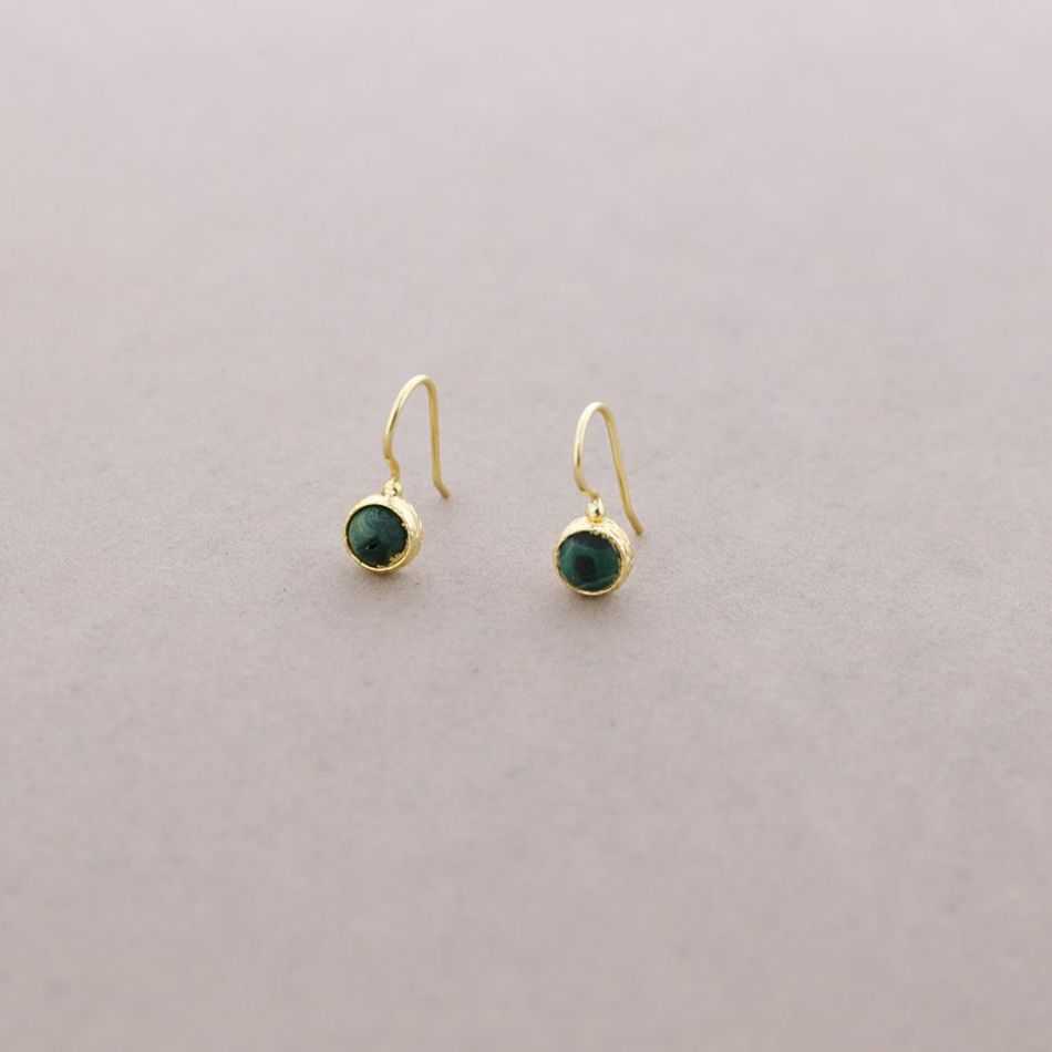 BRONZE STONE DROP EARRINGS