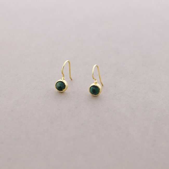 BRONZE STONE DROP EARRINGS