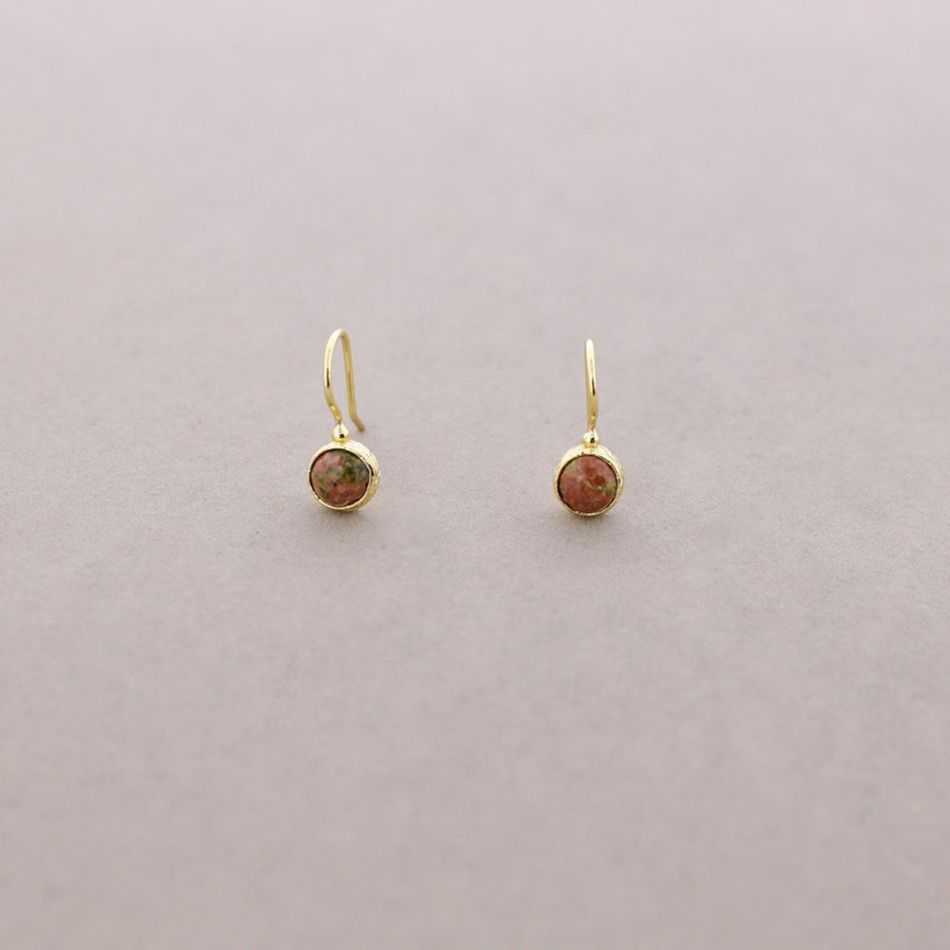 BRONZE STONE DROP EARRINGS