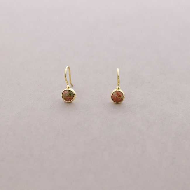 BRONZE STONE DROP EARRINGS
