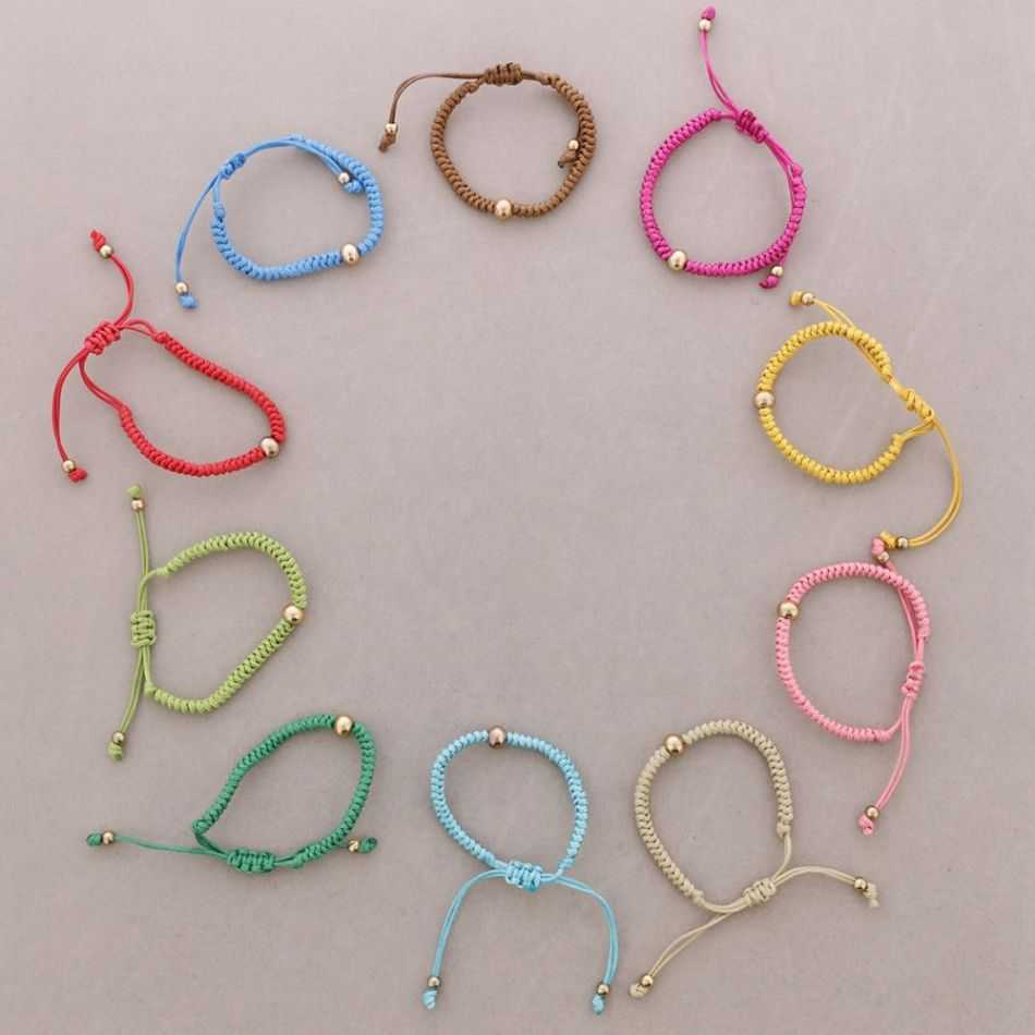 PULSERA MACRAME CUENTAS METAL