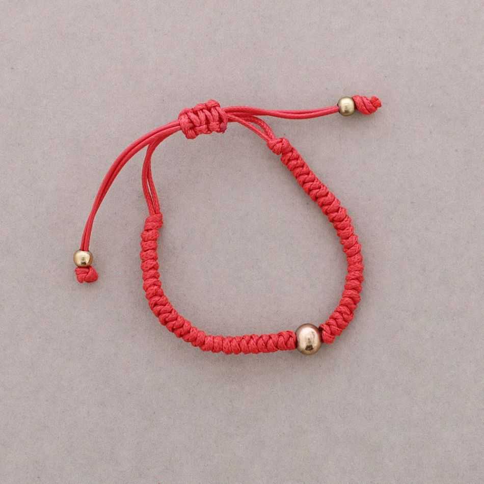 PULSERA MACRAME CUENTAS METAL