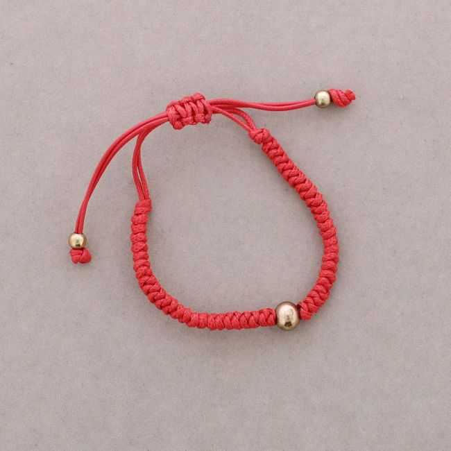 MACRAME BRACELET WITH METAL BEADS