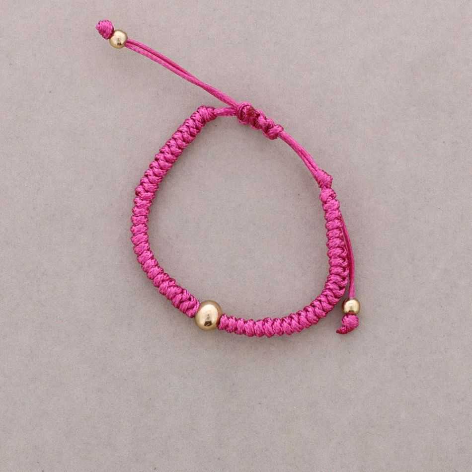 PULSERA MACRAME CUENTAS METAL