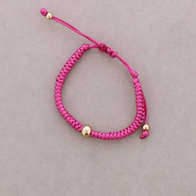 MACRAME BRACELET WITH METAL BEADS