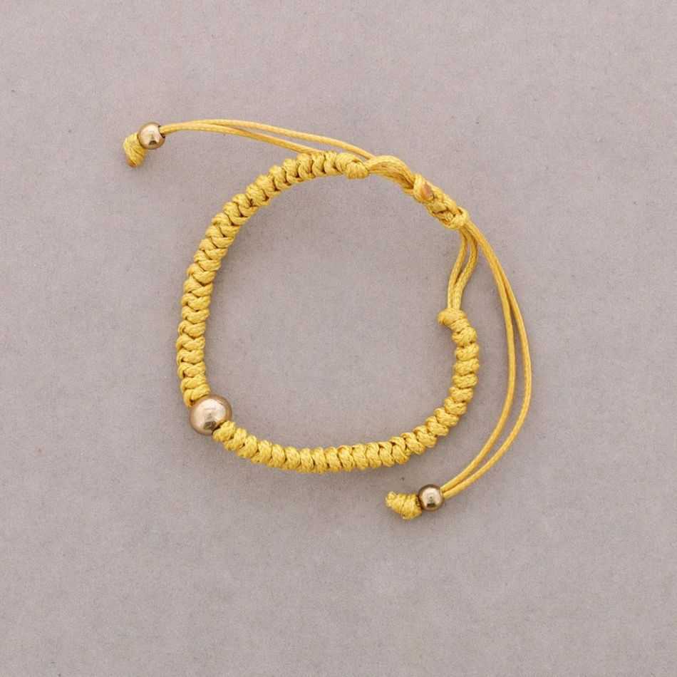 PULSERA MACRAME CUENTAS METAL