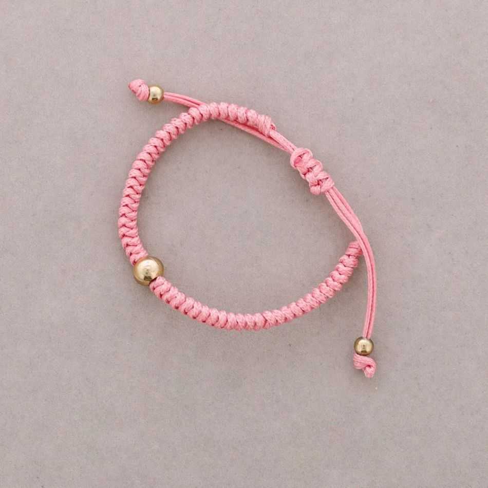 MACRAME BRACELET WITH METAL BEADS