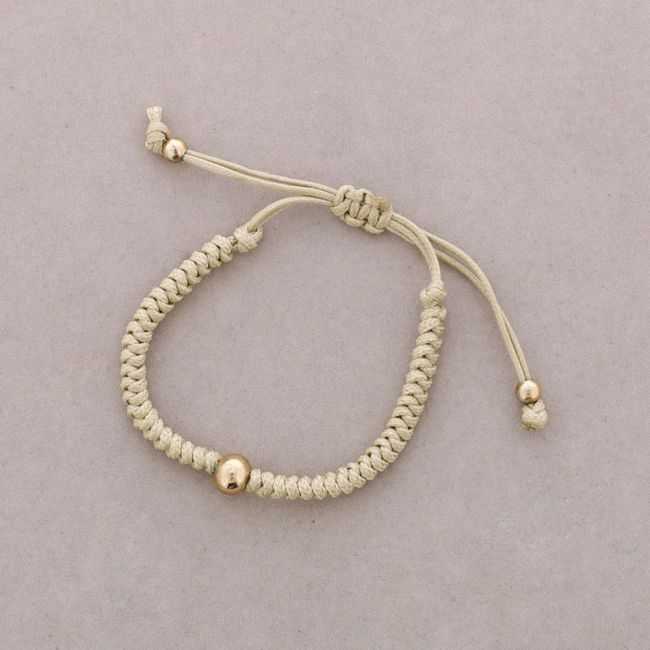 PULSERA MACRAME CUENTAS METAL