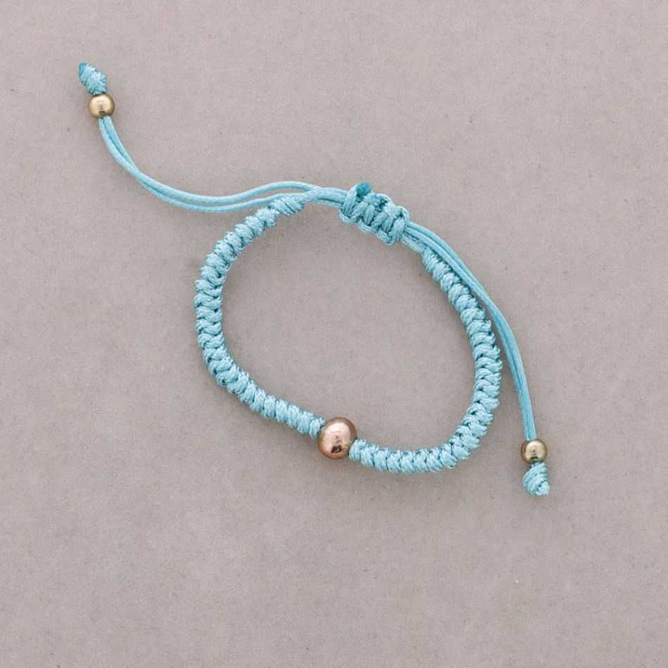 PULSERA MACRAME CUENTAS METAL