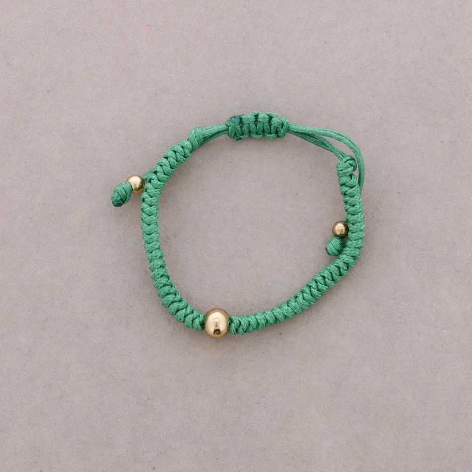 MACRAME BRACELET WITH METAL BEADS