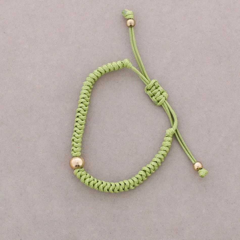 MACRAME BRACELET WITH METAL BEADS