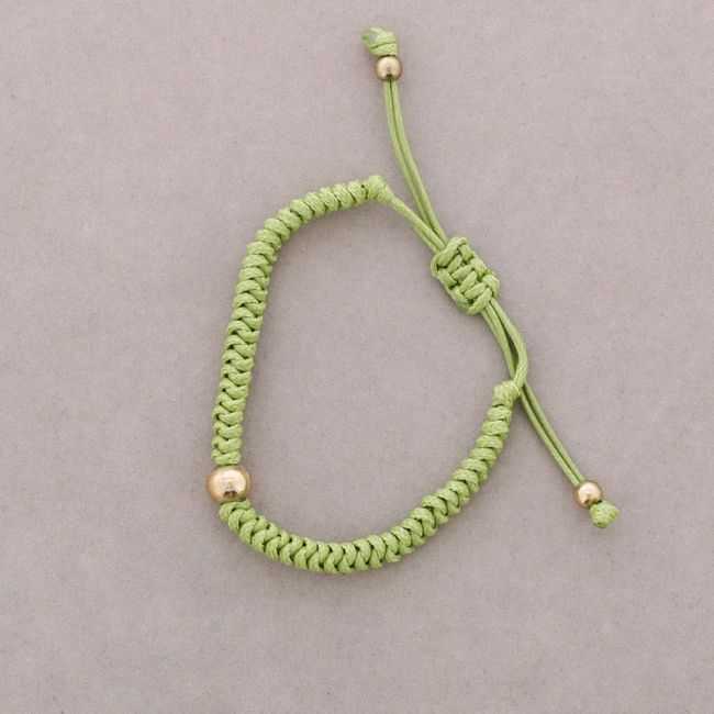 PULSERA MACRAME CUENTAS METAL