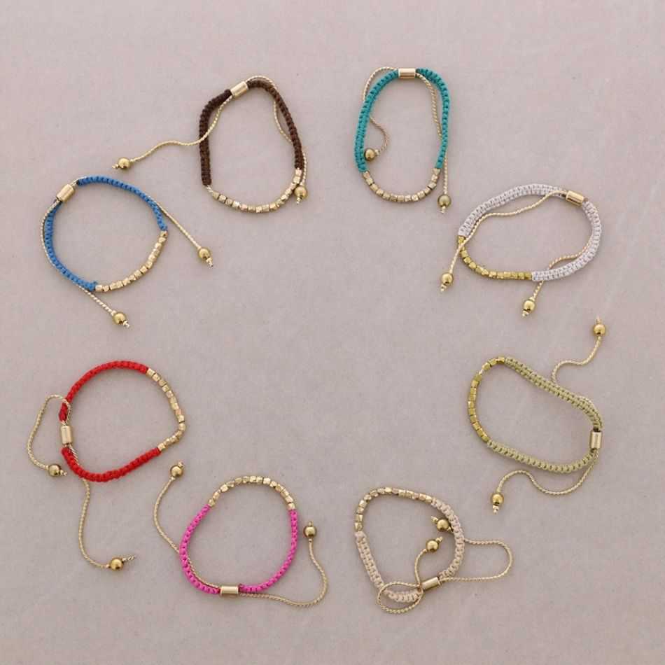 PULSERA MACRAMÉ CUENTAS METAL