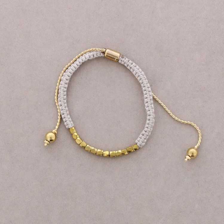 MACRAME BRACELET WITH METAL BEADS
