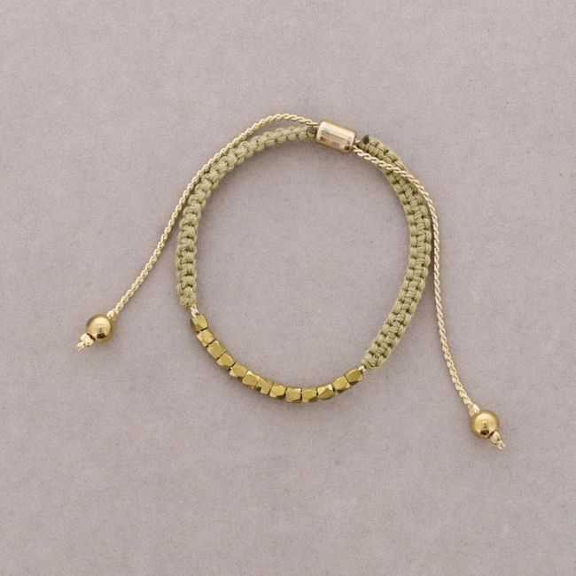 MACRAME BRACELET WITH METAL BEADS