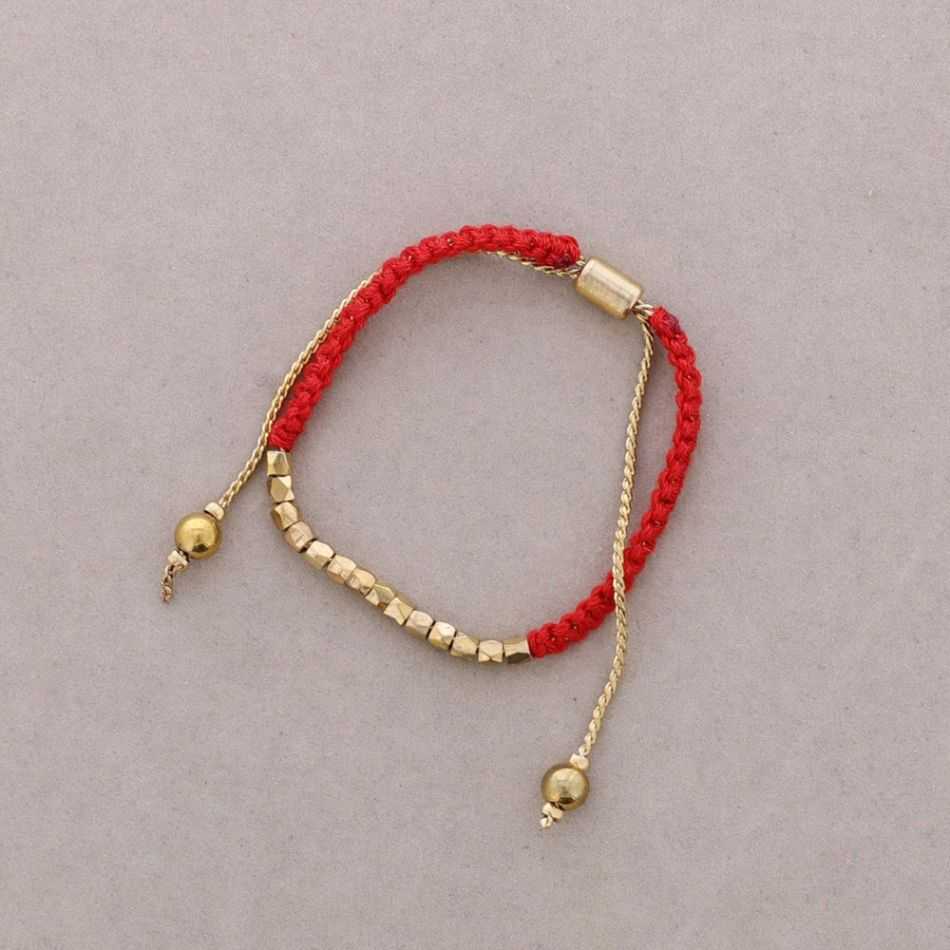 MACRAME BRACELET WITH METAL BEADS
