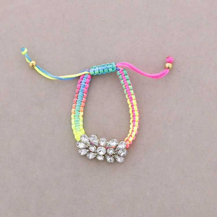 MACRAME BRACELET WITH EMBEDDED CRYSTALS