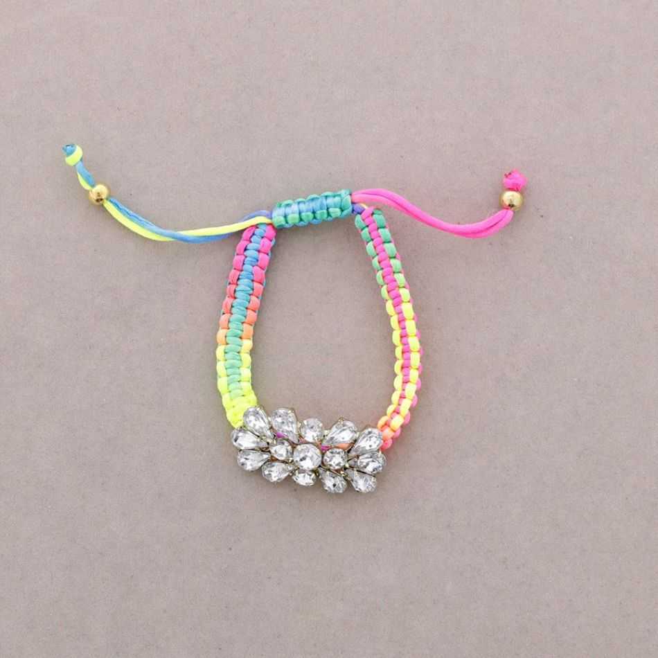 MACRAME BRACELET WITH EMBEDDED CRYSTALS