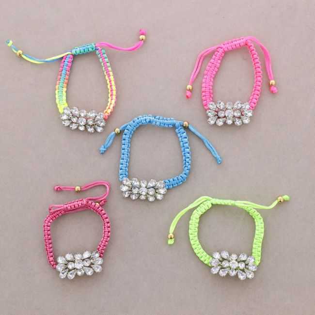 PULSERA MACRAMÉ CRISTALES ENCRUSTADOS