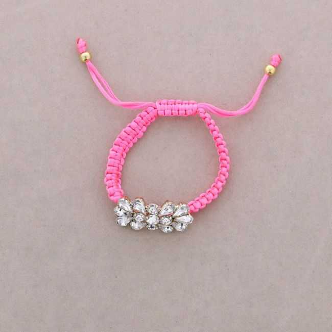 MACRAME BRACELET WITH EMBEDDED CRYSTALS