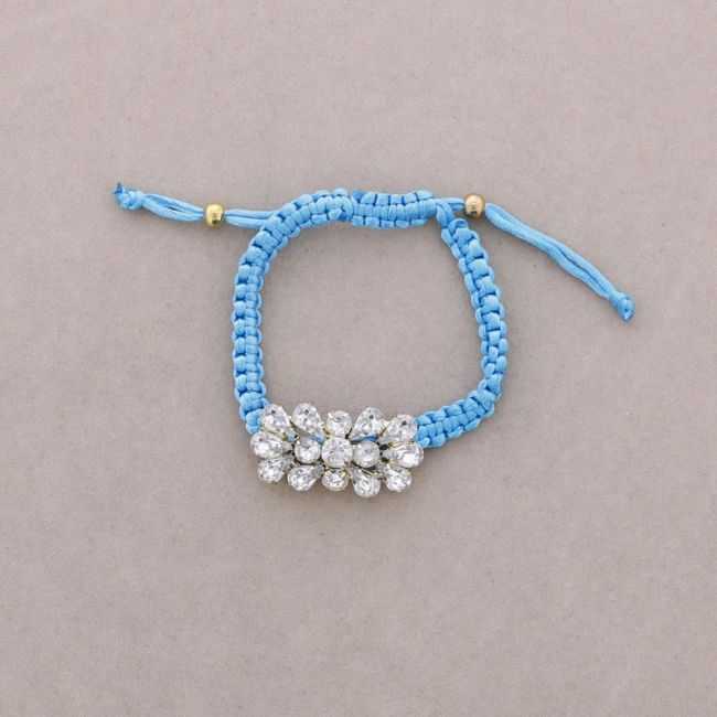MACRAME BRACELET WITH EMBEDDED CRYSTALS
