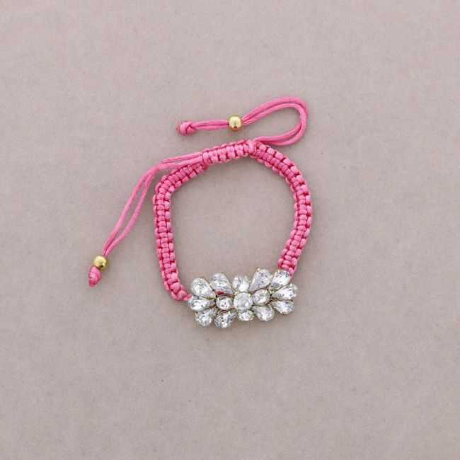 MACRAME BRACELET WITH EMBEDDED CRYSTALS