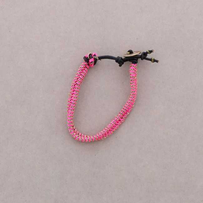 BRAIDED CORD AND CHAIN BRACELET
