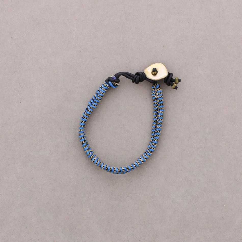 BRAIDED CORD AND CHAIN BRACELET