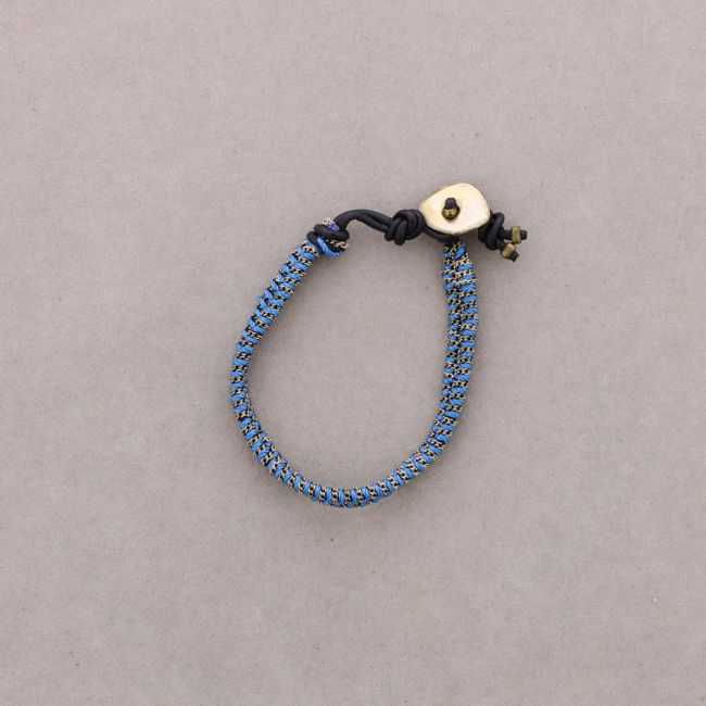 BRAIDED CORD AND CHAIN BRACELET