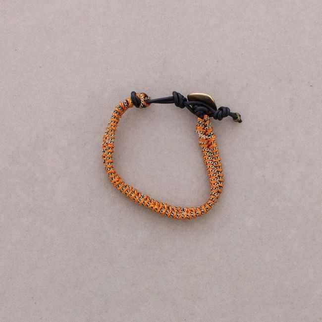 BRAIDED CORD AND CHAIN BRACELET
