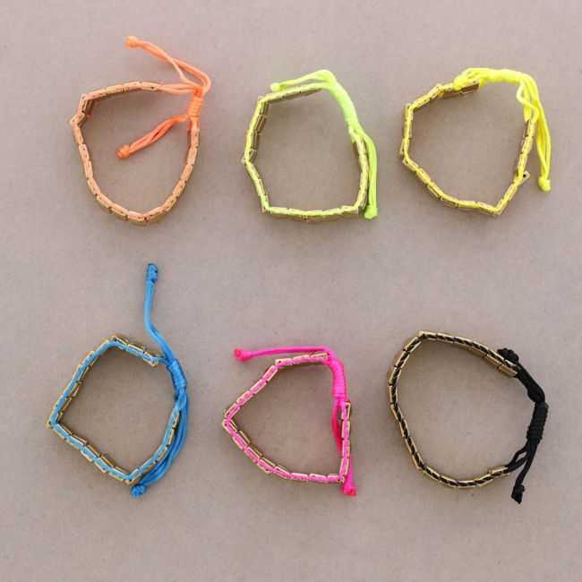 MACRAME BRACELET WITH METAL BEADS