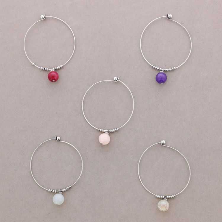 PULSERA ARO CUENTAS METAL PIEDRAS 2