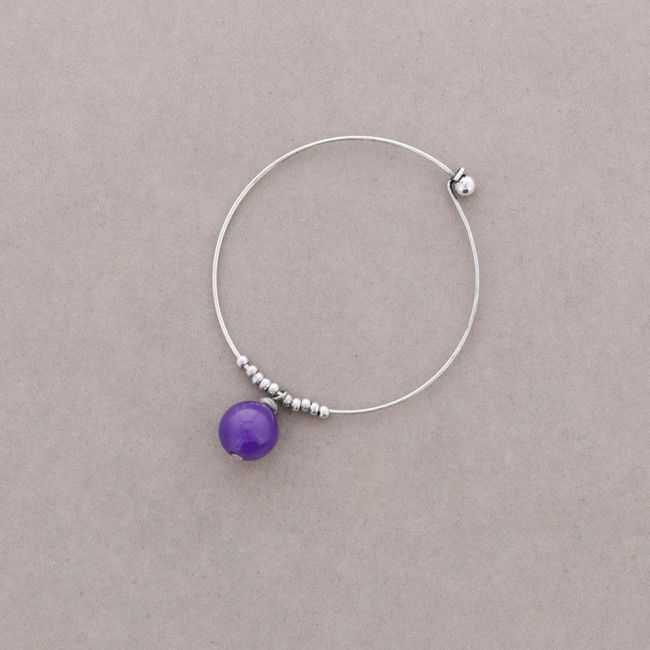 PULSERA ARO CUENTAS METAL PIEDRAS
