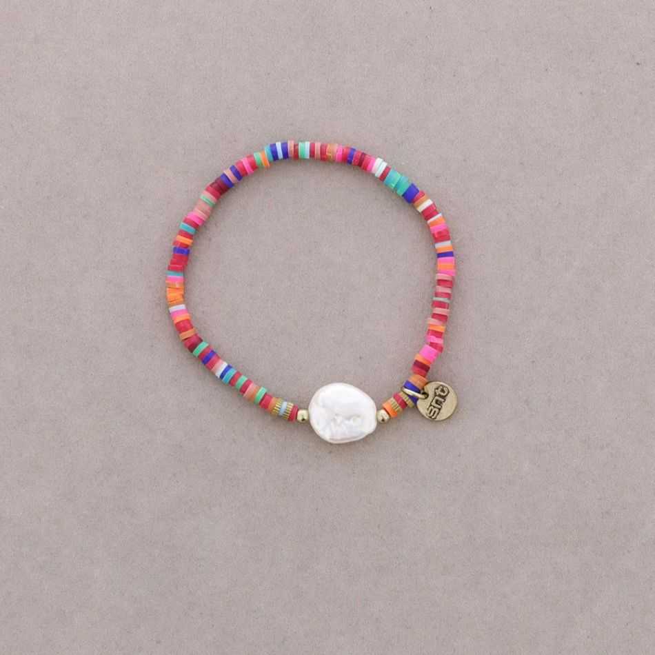 PULSERA FIMO PERLA CULTIVADA