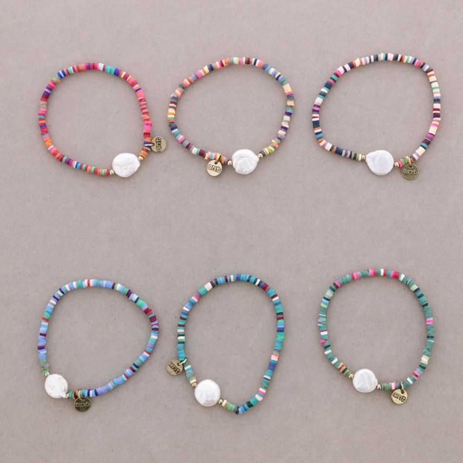 PULSERA FIMO PERLA CULTIVADA