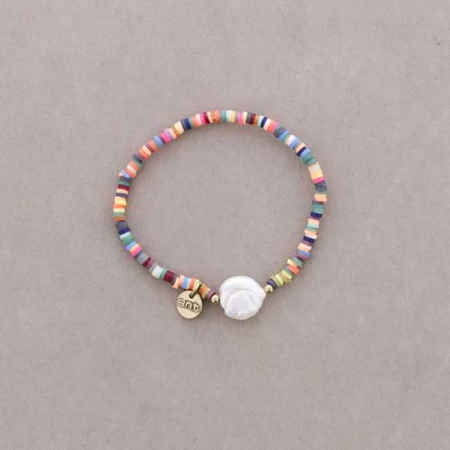 PULSERA FIMO PERLA CULTIVADA