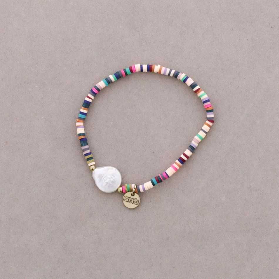 FIMO AND CULTURED PEARL BRACELET