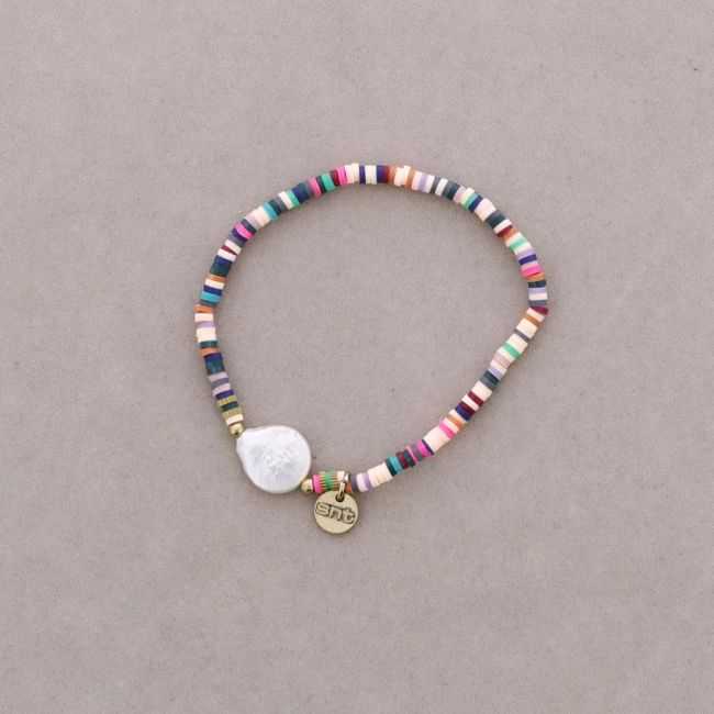 PULSERA FIMO PERLA CULTIVADA
