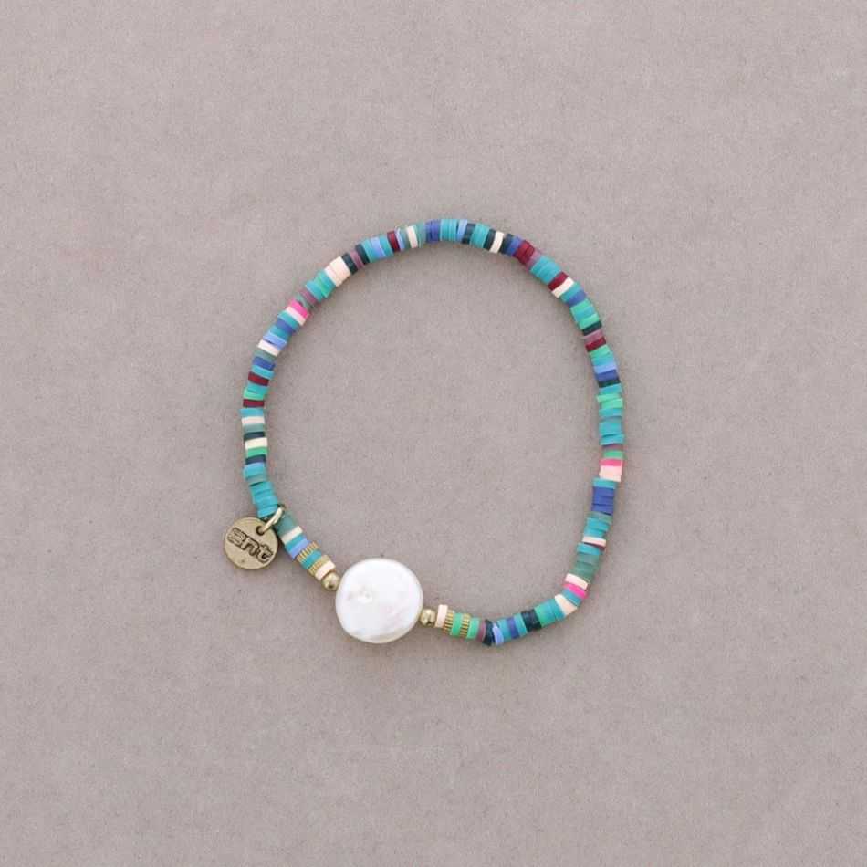 PULSERA FIMO PERLA CULTIVADA