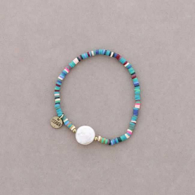 PULSERA FIMO PERLA CULTIVADA