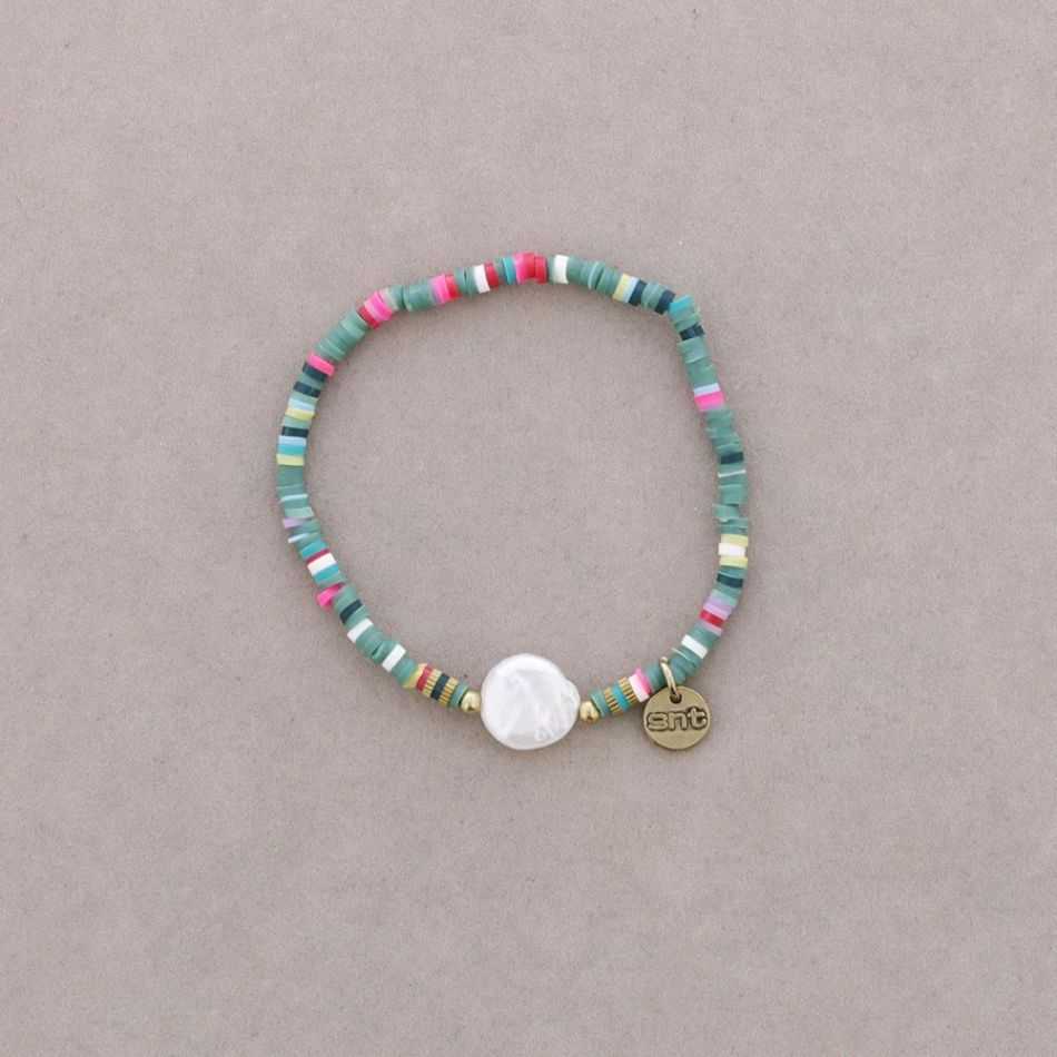 PULSERA FIMO PERLA CULTIVADA