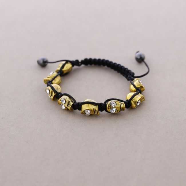 PULSERA MACRAMÉ CALAVERAS