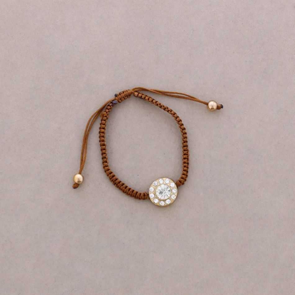 PULSERA MACRAME METAL CRISTALES