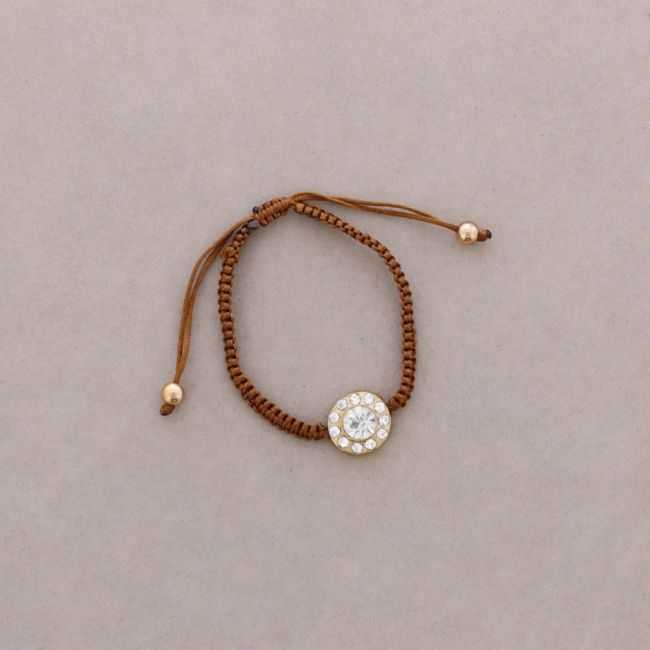 PULSERA MACRAME METAL CRISTALES