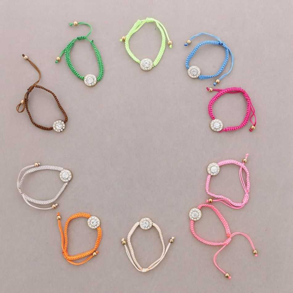 PULSERA MACRAME METAL CRISTALES