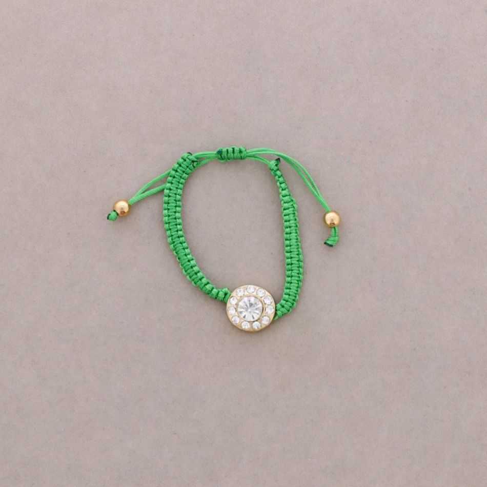 PULSERA MACRAME METAL CRISTALES