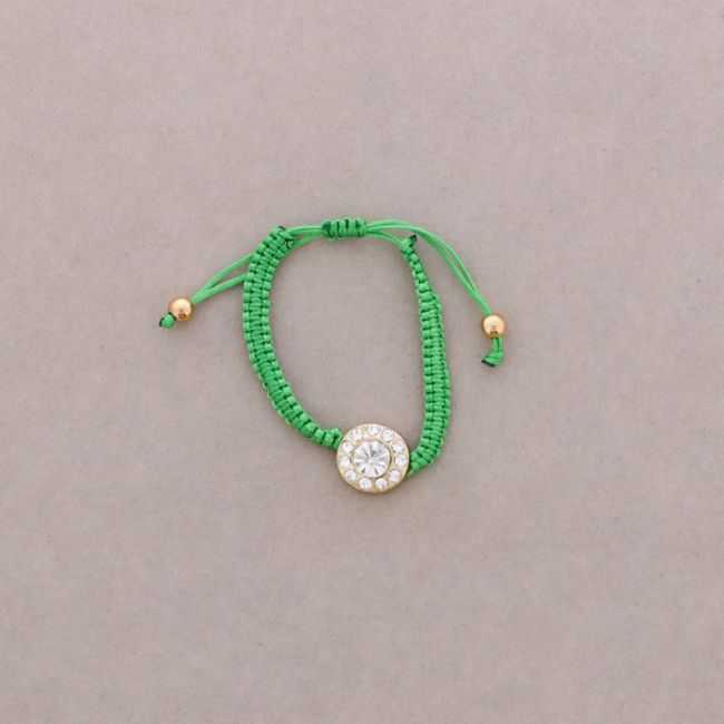 PULSERA MACRAME METAL CRISTALES